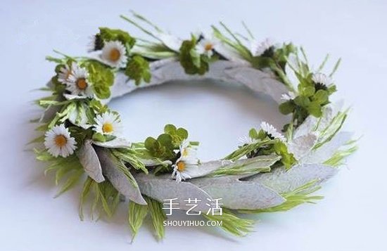 幼兒園手工花環(huán)怎么做 小清新雞蛋托花環(huán)DIY -  rpnrmr.com
