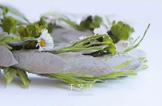幼兒園手工花環(huán)怎么做 小清新雞蛋托花環(huán)DIY -  rpnrmr.com