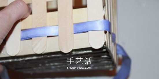 用雪糕棍做收納籃的方法 幼兒自制小籃子圖解 -  rpnrmr.com
