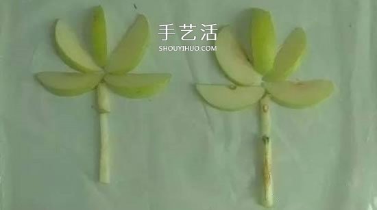 簡單梨子手工 幼兒用水果拼畫花朵的方法 -  rpnrmr.com