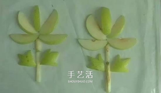 簡單梨子手工 幼兒用水果拼畫花朵的方法 -  rpnrmr.com