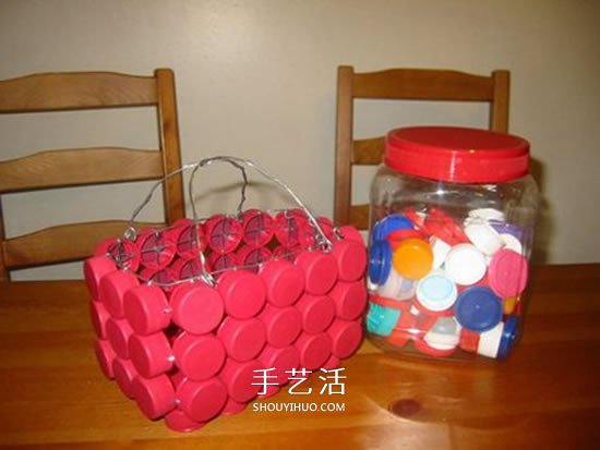 簡(jiǎn)單瓶蓋廢物利用 DIY制作可愛(ài)收納籃的方法 -  rpnrmr.com