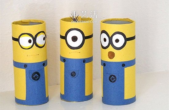 幼兒園手工小制作 自制卷紙筒小黃人的步驟圖 -  rpnrmr.com