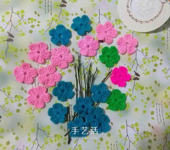 可愛五瓣花朵的鉤法 基礎(chǔ)鉤織毛線小花圖解 -  rpnrmr.com