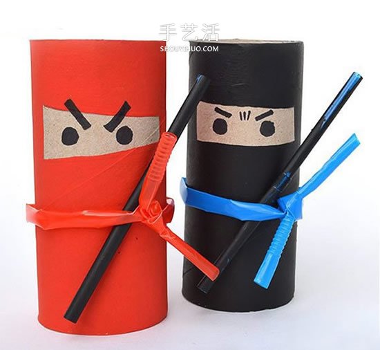 逗趣的卡通人偶DIY 衛(wèi)生紙筒手工制作忍者 -  rpnrmr.com