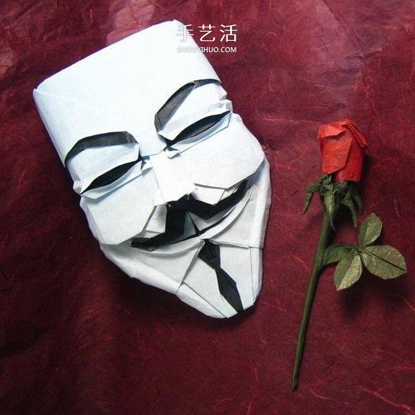 神秘自由斗士！V字仇殺隊面具的折紙方法圖解 -  rpnrmr.com