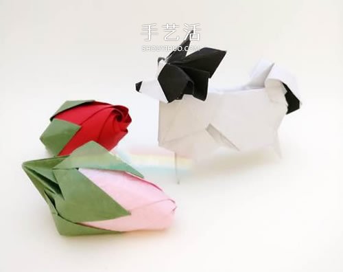 玫瑰花苞的簡(jiǎn)單折紙教程 花萼的折法也送上！ -  rpnrmr.com