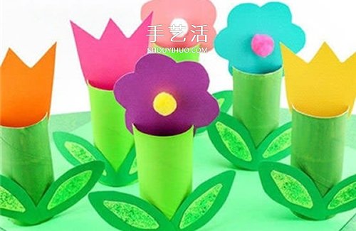 卷紙筒變廢為寶做小花 幼兒手工立體小花DIY -  rpnrmr.com