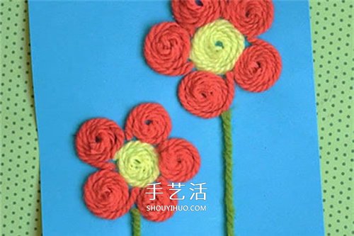 簡易毛線小手工制作 自制可愛母親節(jié)花朵賀卡 -  rpnrmr.com