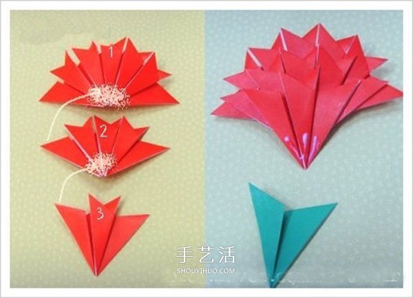 很簡(jiǎn)單康乃馨折紙步驟 兒童手工康乃馨折法 -  rpnrmr.com