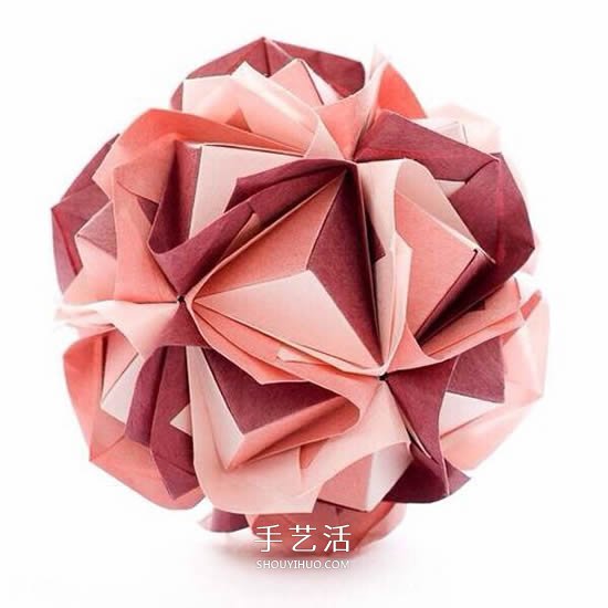 怎么折紙花球的圖解教程 折一個掛起來當裝飾 -  rpnrmr.com