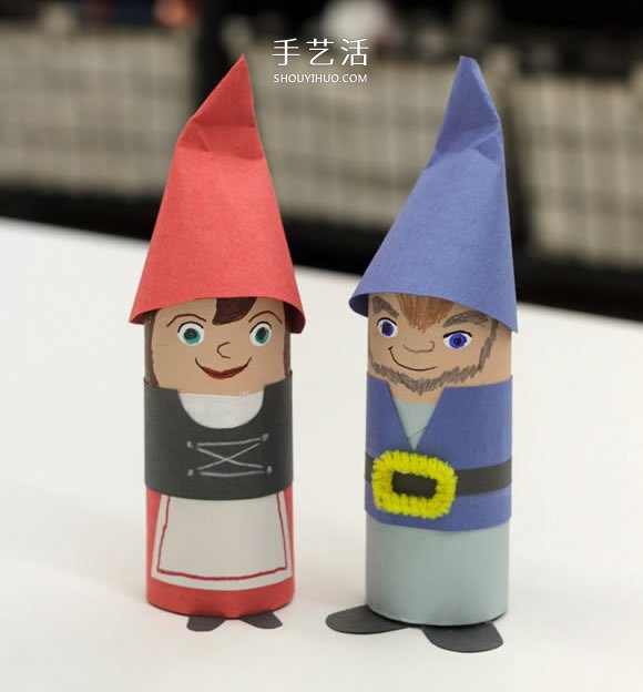 幼兒園卷紙筒廢物利用 手工制作可愛的小矮人 -  rpnrmr.com