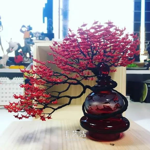 牛人折紙這么玩！上個千紙鶴制作精美盆景樹 -  rpnrmr.com