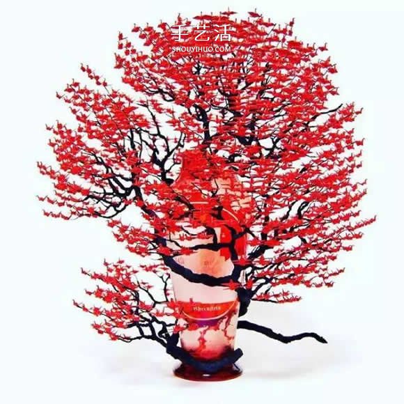 牛人折紙這么玩！上個千紙鶴制作精美盆景樹 -  rpnrmr.com