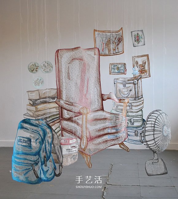 用線創(chuàng)作雕塑裝置 彷彿一吹即散的“線畫”  -  rpnrmr.com