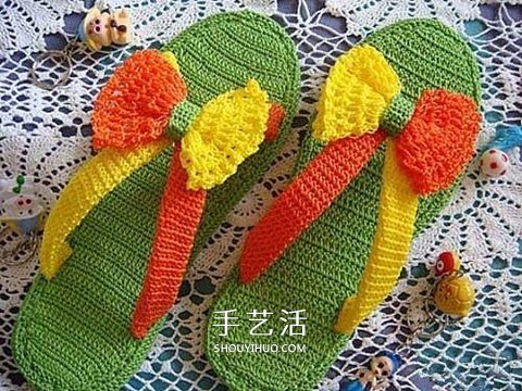 色彩活潑拖鞋的織法 手工編織人字拖鞋圖解 -  rpnrmr.com