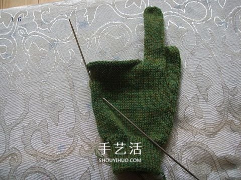 純色無花紋手套的織法 手工編織帶手指手套 -  rpnrmr.com