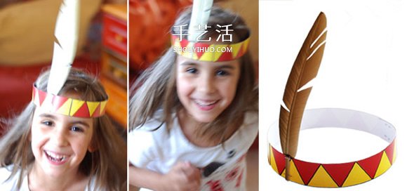 自制簡(jiǎn)易印第安帽子 幼兒用卡紙做印第安帽子 -  rpnrmr.com