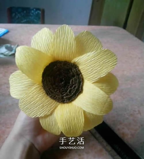 用皺紋紙做向日葵圖解 簡單詳細步驟DIY太陽花 -  rpnrmr.com