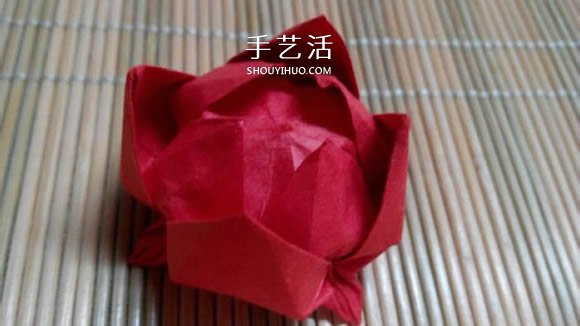 即將完全開花的荷花的折紙方法圖解過程 -  rpnrmr.com