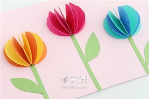 簡單郁金香花卡片的做法 幼兒自制郁金香賀卡 -  rpnrmr.com