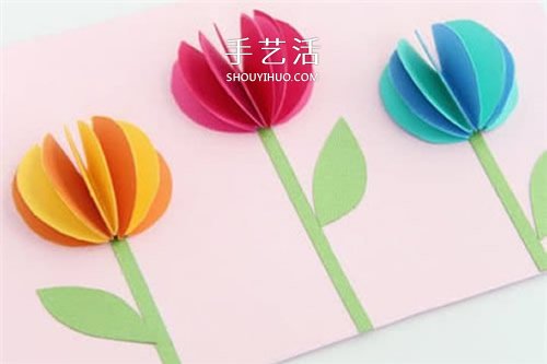 簡單郁金香花卡片的做法 幼兒自制郁金香賀卡 -  rpnrmr.com