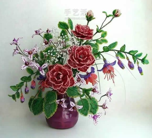 美到極致的串珠花朵 做成插花工藝品裝飾 -  rpnrmr.com