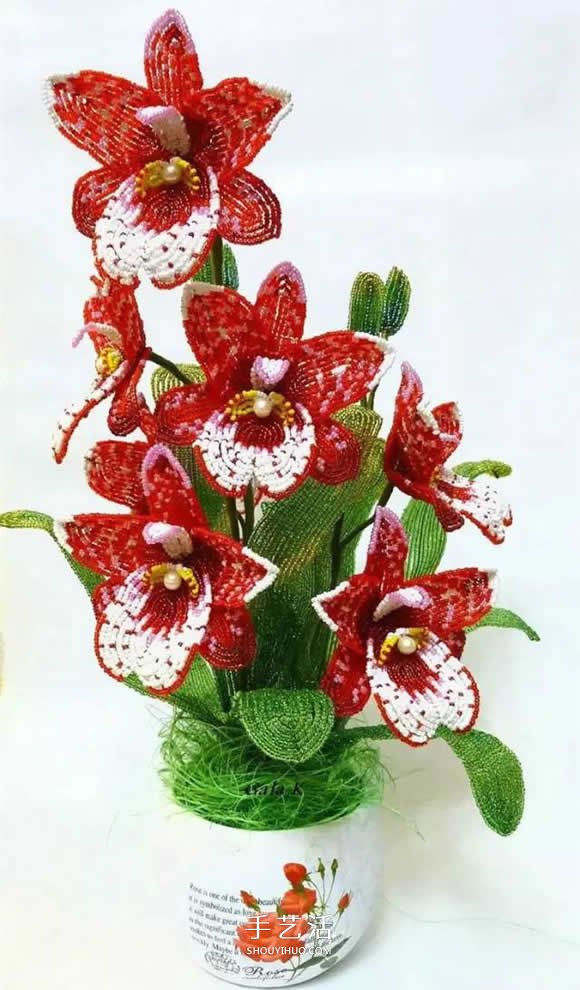 美到極致的串珠花朵 做成插花工藝品裝飾 -  rpnrmr.com