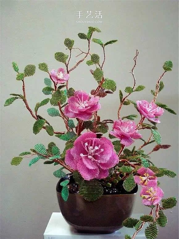 美到極致的串珠花朵 做成插花工藝品裝飾 -  rpnrmr.com
