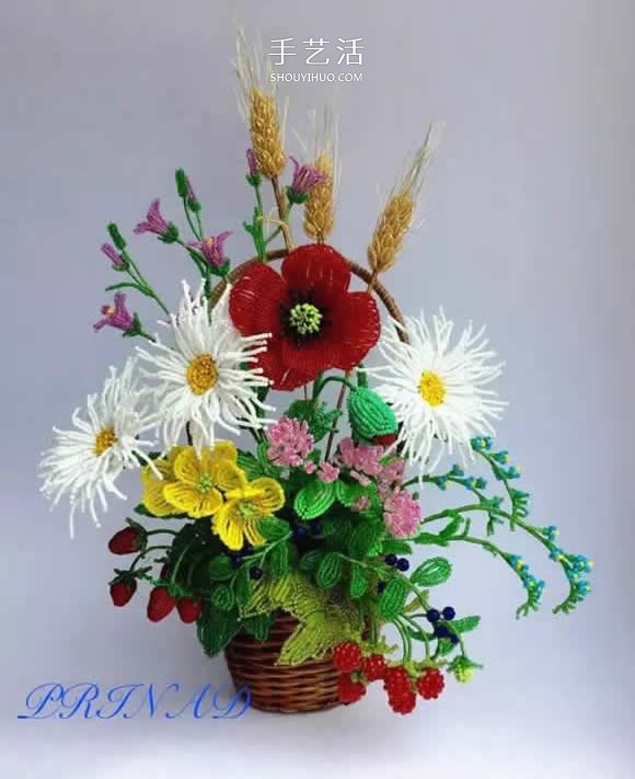美到極致的串珠花朵 做成插花工藝品裝飾 -  rpnrmr.com
