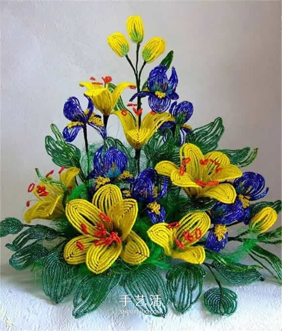 美到極致的串珠花朵 做成插花工藝品裝飾 -  rpnrmr.com