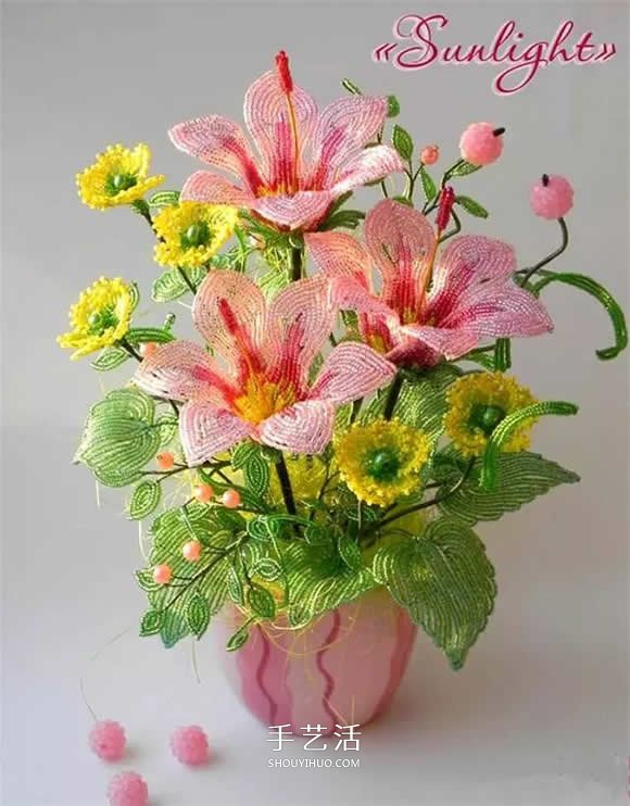 美到極致的串珠花朵 做成插花工藝品裝飾 -  rpnrmr.com