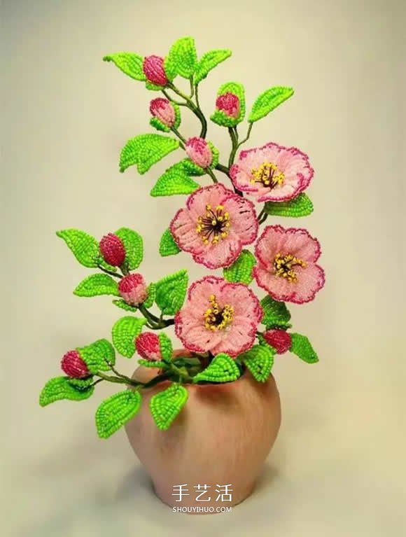 美到極致的串珠花朵 做成插花工藝品裝飾 -  rpnrmr.com