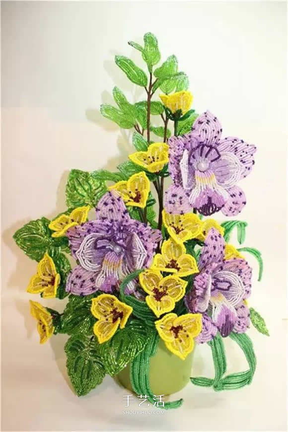 美到極致的串珠花朵 做成插花工藝品裝飾 -  rpnrmr.com
