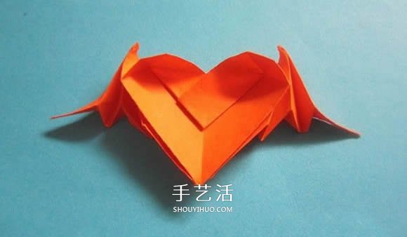 會飛的心折紙圖解教程 折紙愛心的折法帶翅膀 -  rpnrmr.com