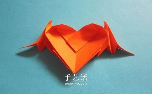 會飛的心折紙圖解教程 折紙愛心的折法帶翅膀 -  rpnrmr.com