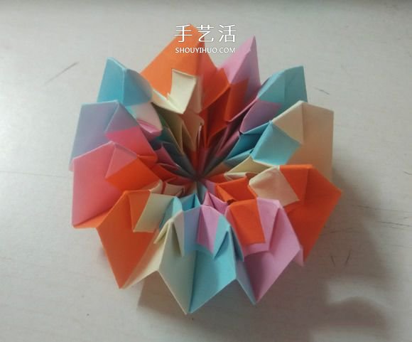 可以隨意翻內(nèi)翻外！變換紙花球折紙方法圖解 -  rpnrmr.com