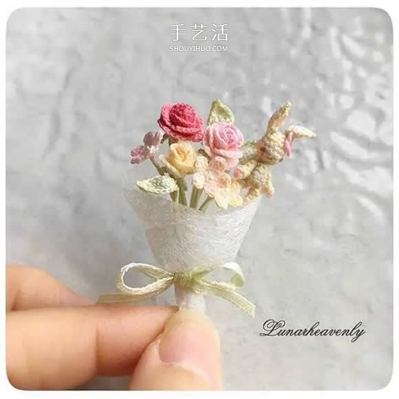 美得不像話！袖珍鉤針花朵飾品作品圖片欣賞 -  rpnrmr.com