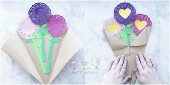 蕾絲蛋糕紙做漂亮手捧花 幼兒手工捧花制作方法 -  rpnrmr.com