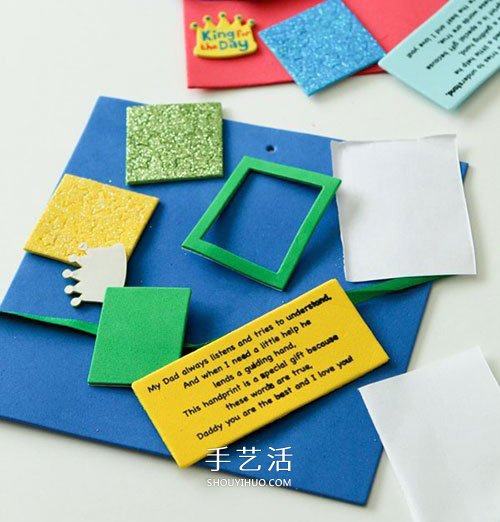 創(chuàng)意父親節(jié)卡片DIY 海綿紙制作手掌賀卡方法 -  rpnrmr.com