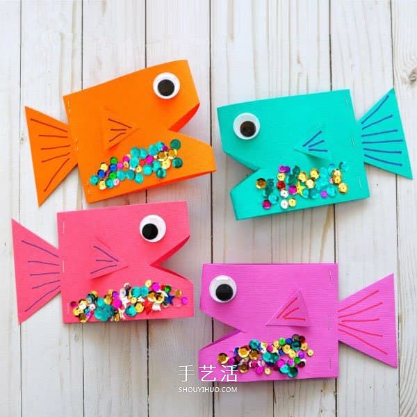 幼兒園手工做卡通小魚(yú) 卡紙魚(yú)手工制作圖片 -  rpnrmr.com