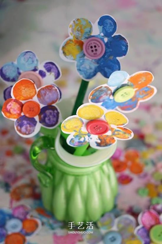 用紅酒瓶塞畫花 可愛紙花裝飾品手工制作方法 -  rpnrmr.com