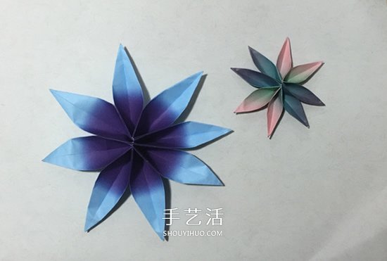用兩張紙折立體八瓣花的手工折紙方法圖解 -  rpnrmr.com