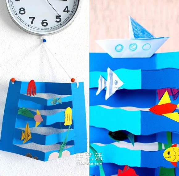 幼兒園用卡紙手工制作海底世界掛飾的教程 -  rpnrmr.com