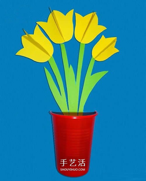 自制郁金香花賀卡的做法 立體花朵盆栽卡片DIY -  rpnrmr.com