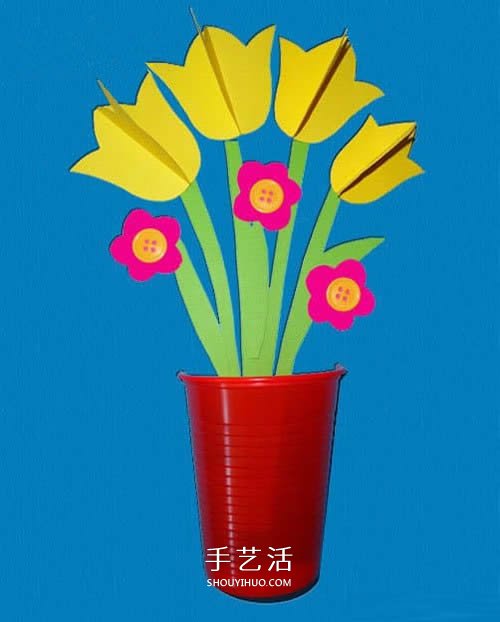 自制郁金香花賀卡的做法 立體花朵盆栽卡片DIY -  rpnrmr.com