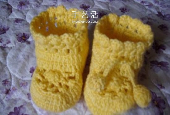 嬰兒毛線保暖鞋子的織法 單色就已經(jīng)很好看！ -  rpnrmr.com