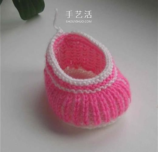 女寶寶保暖毛線鞋編織圖解 帶扣帶和花朵裝飾 -  rpnrmr.com