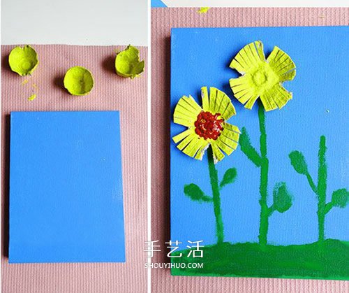 幼兒園重陽節(jié)小手工 用雞蛋托制作菊花貼畫 -  rpnrmr.com
