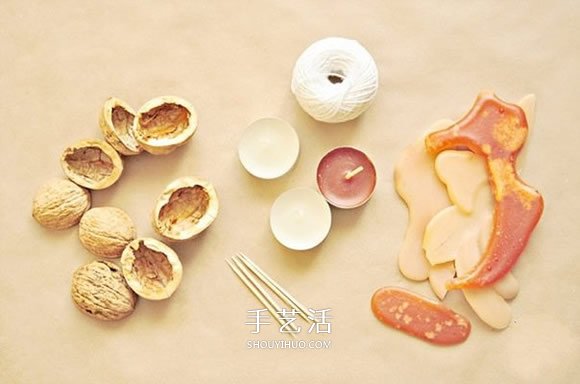一個核桃殼廢物利用 做成浪漫情人節(jié)蠟燭燈 -  rpnrmr.com